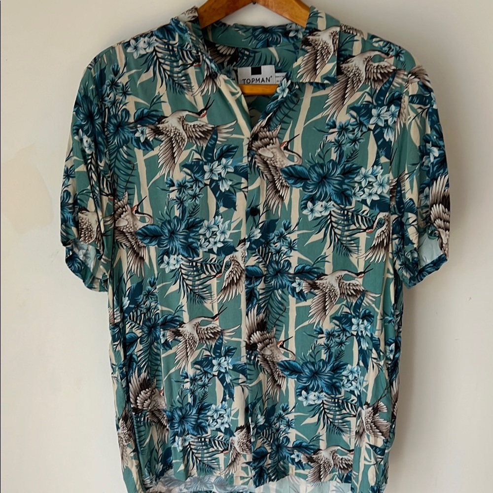 Topman Teal Floral Men's Shirt